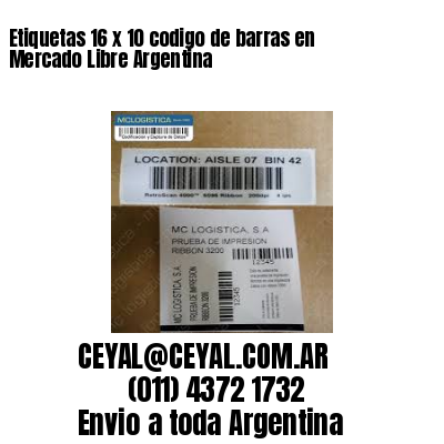 Etiquetas 16 x 10 codigo de barras en Mercado Libre Argentina