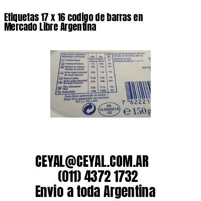 Etiquetas 17 x 16 codigo de barras en Mercado Libre Argentina