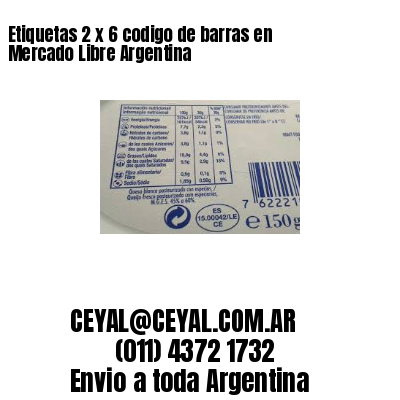 Etiquetas 2 x 6 codigo de barras en Mercado Libre Argentina