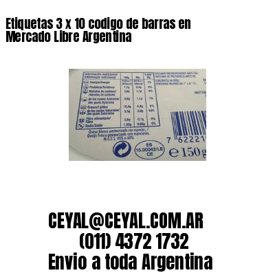 Etiquetas 3 x 10 codigo de barras en Mercado Libre Argentina