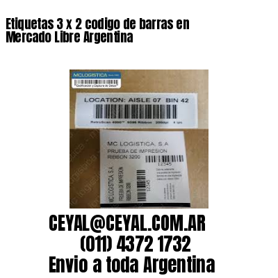Etiquetas 3 x 2 codigo de barras en Mercado Libre Argentina
