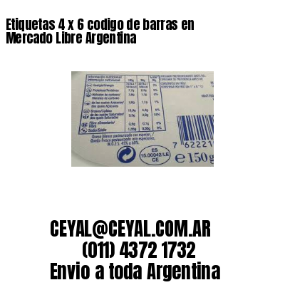 Etiquetas 4 x 6 codigo de barras en Mercado Libre Argentina