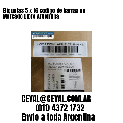 Etiquetas 5 x 16 codigo de barras en Mercado Libre Argentina