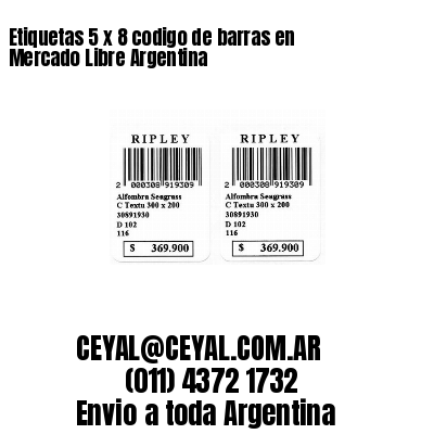 Etiquetas 5 x 8 codigo de barras en Mercado Libre Argentina