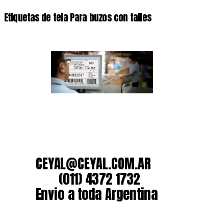 Etiquetas de tela Para buzos con talles