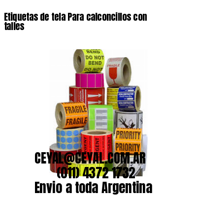 Etiquetas de tela Para calconcillos con talles
