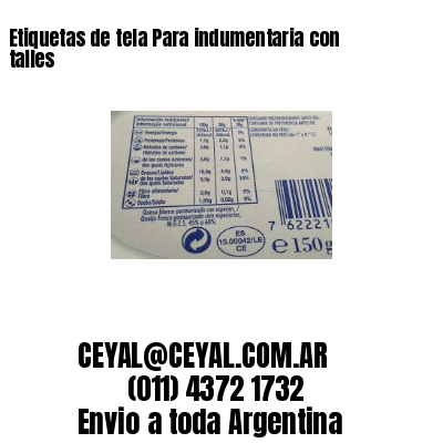 Etiquetas de tela Para indumentaria con talles