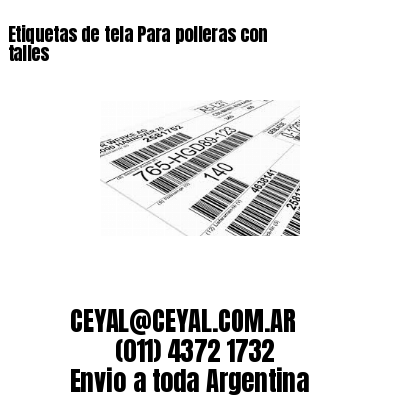 Etiquetas de tela Para polleras con talles