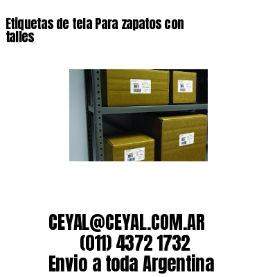 Etiquetas de tela Para zapatos con talles