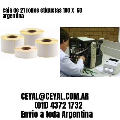 caja de 21 rollos etiquetas 100 x  60 argentina