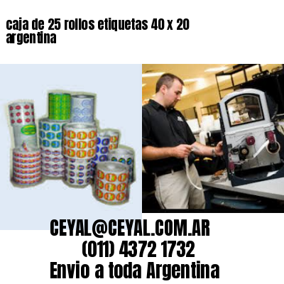 caja de 25 rollos etiquetas 40 x 20 argentina