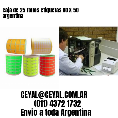 caja de 25 rollos etiquetas 80 X 50 argentina