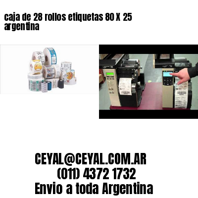 caja de 28 rollos etiquetas 80 X 25 argentina