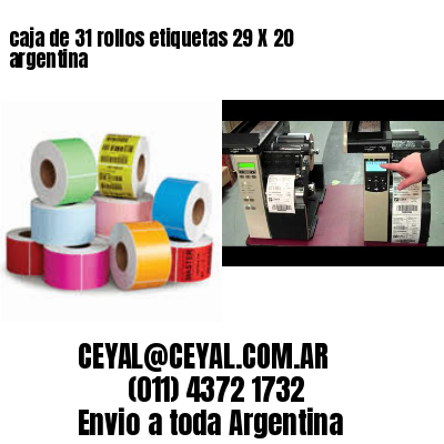 caja de 31 rollos etiquetas 29 X 20 argentina