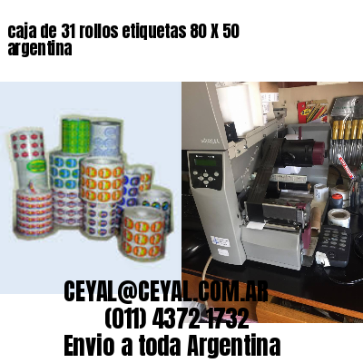 caja de 31 rollos etiquetas 80 X 50 argentina