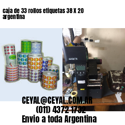 caja de 33 rollos etiquetas 38 X 20 argentina