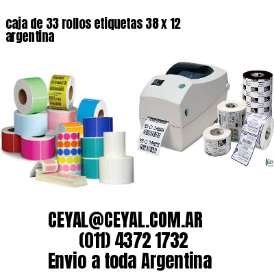 caja de 33 rollos etiquetas 38 x 12 argentina