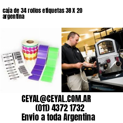caja de 34 rollos etiquetas 38 X 20 argentina