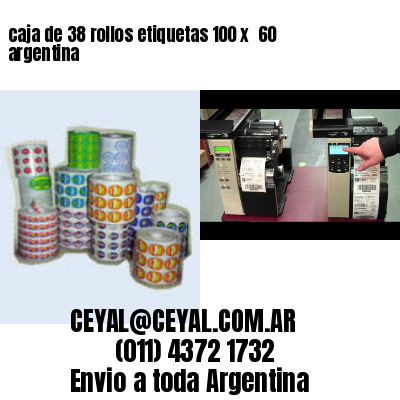 caja de 38 rollos etiquetas 100 x  60 argentina