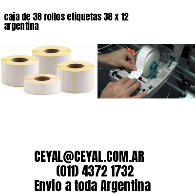 caja de 38 rollos etiquetas 38 x 12 argentina
