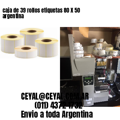 caja de 39 rollos etiquetas 80 X 50 argentina