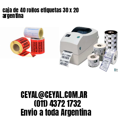 caja de 40 rollos etiquetas 30 x 20 argentina