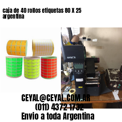 caja de 40 rollos etiquetas 80 X 25 argentina