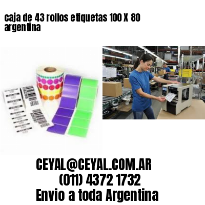 caja de 43 rollos etiquetas 100 X 80 argentina
