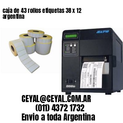 caja de 43 rollos etiquetas 38 x 12 argentina