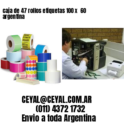 caja de 47 rollos etiquetas 100 x  60 argentina
