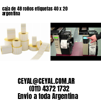caja de 48 rollos etiquetas 40 x 20 argentina