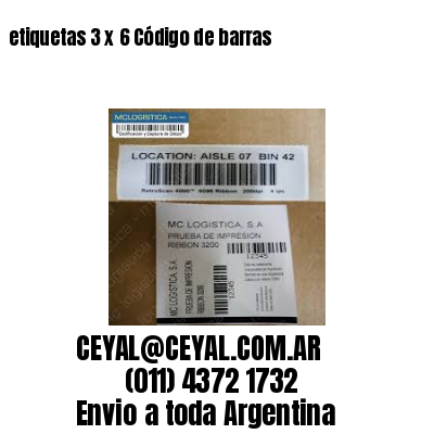 etiquetas 3 x 6 Código de barras
