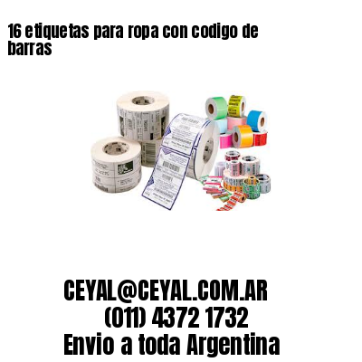 16 etiquetas para ropa con codigo de barras