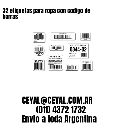 32 etiquetas para ropa con codigo de barras