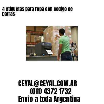 4 etiquetas para ropa con codigo de barras