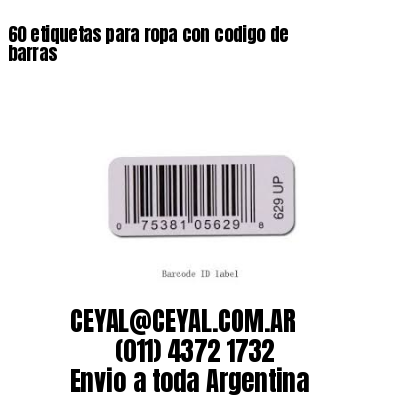60 etiquetas para ropa con codigo de barras