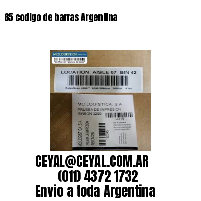 85 codigo de barras Argentina