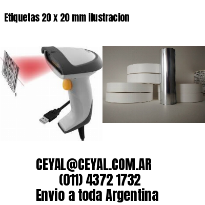 Etiquetas 20 x 20 mm ilustracion