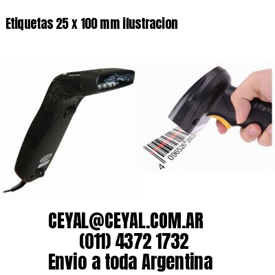 Etiquetas 25 x 100 mm ilustracion