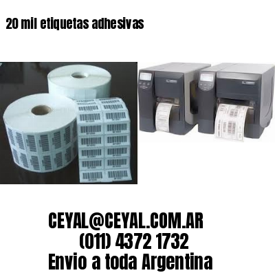 20 mil etiquetas adhesivas