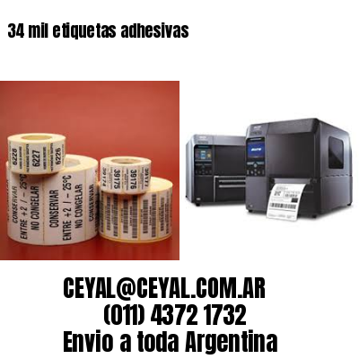 34 mil etiquetas adhesivas
