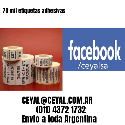 70 mil etiquetas adhesivas