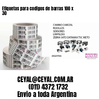 Etiquetas para codigos de barras 100 x 30