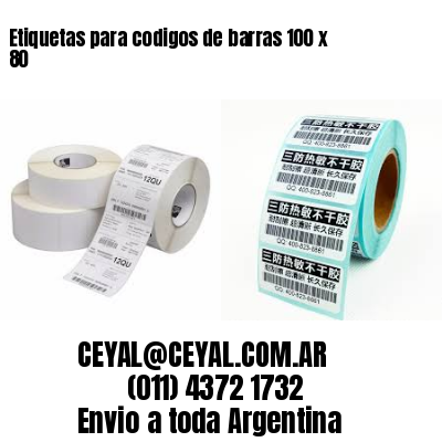Etiquetas para codigos de barras 100 x 80