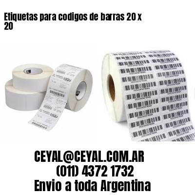 Etiquetas para codigos de barras 20 x 20