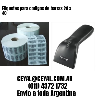 Etiquetas para codigos de barras 20 x 40