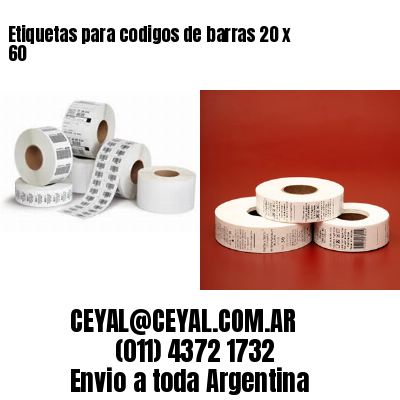 Etiquetas para codigos de barras 20 x 60
