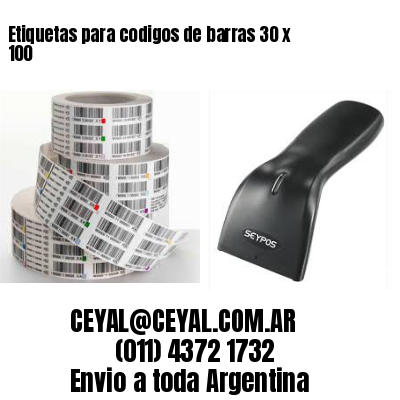 Etiquetas para codigos de barras 30 x 100