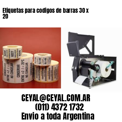 Etiquetas para codigos de barras 30 x 20