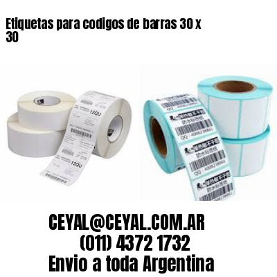Etiquetas para codigos de barras 30 x 30